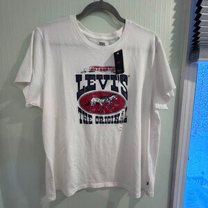 Levi’s Authentic White Graphic Tee – Size XXL